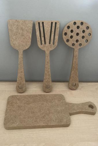 Ahşap Oyuncak Spatula 4'lü Set