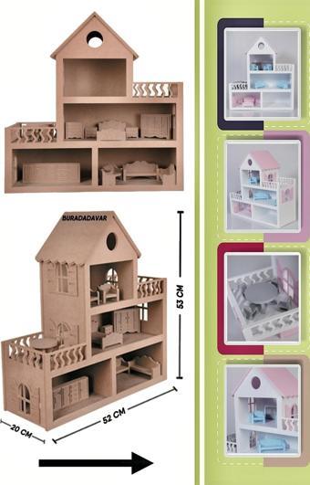 Barbie Bebek Evi Oyuncak (15 ADET MOBİLYALI)