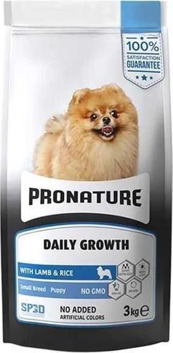 Pronature Daily Growth Kuzu Etli ve Pirinçli Küçük Irk Yavru Köpek Maması 3 Kg