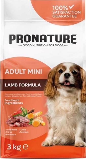 Pronature Daily Protect Kuzu Etli ve Pirinçli Küçük Irk Yetişkin Kuru Köpek Maması 3 Kg