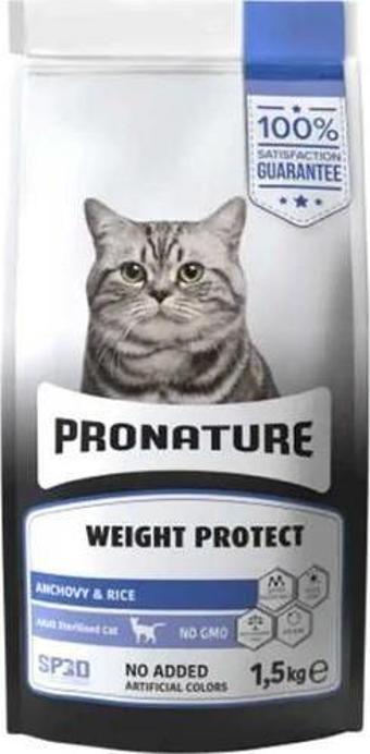 Pronature Hamsili ve Pirinçli Kısırlaştırılmış Yetişkin Kedi Maması 1,5Kg