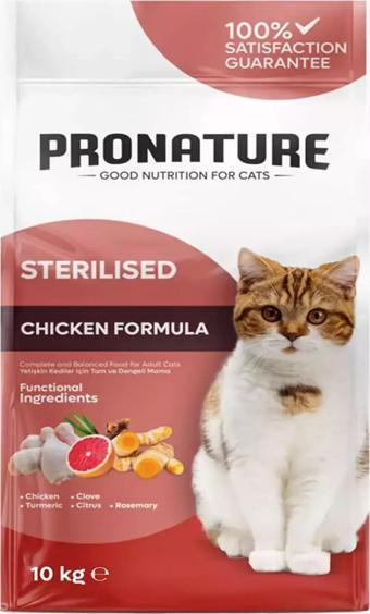 Pronature Kilo Kontrolü İçin Tavuklu ve Pirinçli Kısırlaştırılmış Yetişkin Kedi Maması 10 Kg