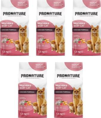 Pronature Mother & Baby Tavuk Etli Kuru Kedi Maması 1,5 Kg*5 Adet