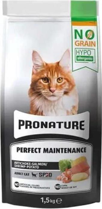 Pronature Perfect Maintenance Tahılsız Karidesli Somunlu Patatesli ve Enginarlı Yetişkin Kedi Maması 1,5 Kg