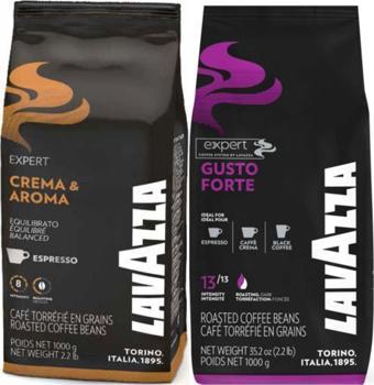 Lavazza Çekirdek Şöleni Paketi (Expert Gusto Forte 1 KG + Expert Crema Aroma 1 KG ) Orijinal