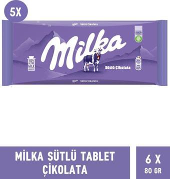 Sütlü Tablet Çikolata 80 gr 6 Adet