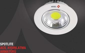 Arsel Spotlite SP-303M-5 Acil Aydınlatma Armatürü Sürekli ve  Kesintide 180 Dak. Yanan 5W LED