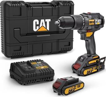 CAT DX12 18Volt/2.0Ah Li-ion Çift Akülü Kömürsüz Profesyonel Şarjlı Darbeli Matkap