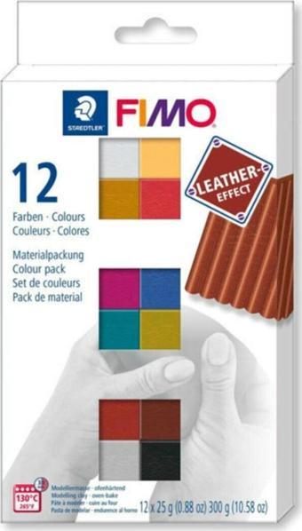 Staedtler Fimo Deri Effect 25 gr x 12 Renk Polimer Kil Set C12-2