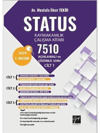 Status Kaymakamlık Çalışma Kitabı 7510 Açıklamalı Ve Çözümlü Soru - Gazi Kitabevi