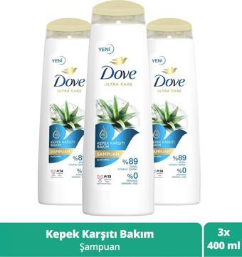 Dove Ultra Care Saç Bakım Şampuanı Kepek Karşıtı Bakım Aloe Vera 400 ml 3 Adet