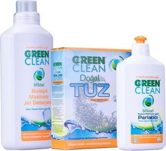 U Green Clean Bulaşık Makinesi Jel Deterjan 1 Lt. + Tuz 1,5 Kg. Parlatıcı 500 Ml. 3' Lü Set