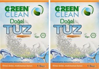 U Green Clean Organik Bulaşık Makinası Doğal Tuz 1,5 Kg 2'Li Set