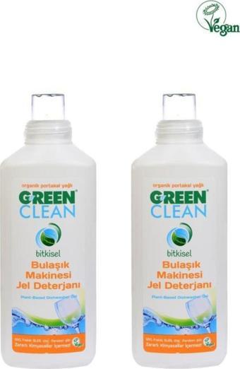 U Green Clean Portakal Yağlı Bitkisel Jel Bulaşık Makinesi Deterjanı 1000 Ml 2 Li Set