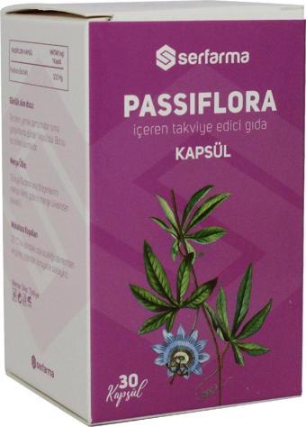 Serfarma Passiflora Içeren Takviye Edici Gıda 30 Kapsül