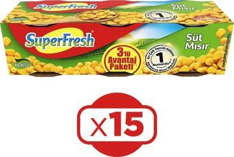 SuperFresh Mısır Konserve 3x200 gr x 15 Paket