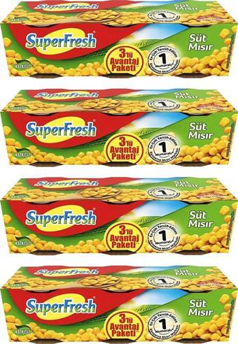 SuperFresh Mısır Konserve 3x200 gr 4 Adet