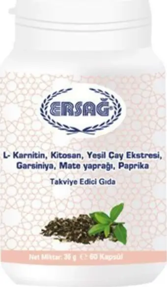 Ersağ L-Karnitin, Kitosan, Yeşil Çay Ekstresi, Garsiniya, Mate Yaprağı, Paprika  İçeren Gıda Takviye