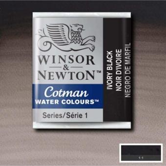 Winsor Newton Cotman Yarım Tablet Sulu Boya - Ivory Black 331