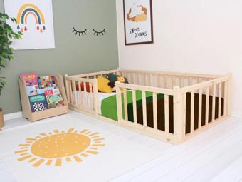 Baby Kinder Doğal Ahşap Montessori Bebek ve Çocuk Karyolası