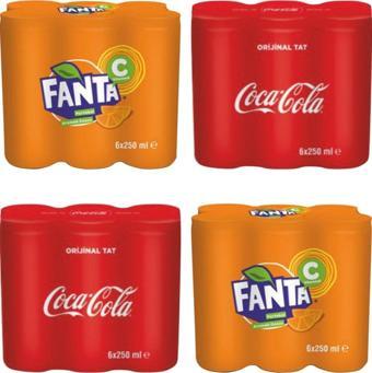 Coca-Cola Teneke Kutu Karma Klasik Tat 12 x 250 ml + Fanta 12 x 250 ml
