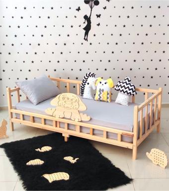 MiniWood Markaawm Sevimli Figürlü 90 X 190 Montessori Yatak Çocuk Karyola