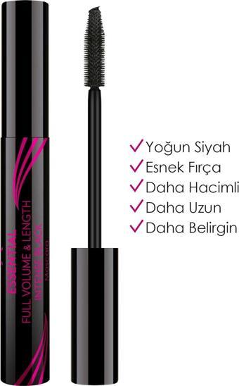 Golden Rose Essential Full Volume&Lenght Mascara - Intense Black - Hacim Veren Maskara