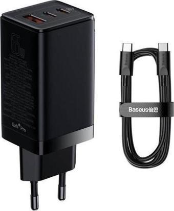 Baseus Gan3 Pro 65W Typec Usb Hızlı Şarj Adaptörü + Kablo