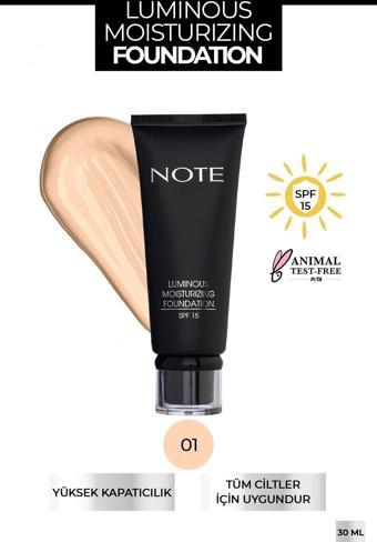 Note Luminous Moisturizing 01 Fondöten Beige