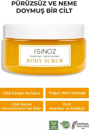 Sinoz Body Scrub Besleyici Arındırıcı Nemlendirici Vücut Peelingi 300 gr