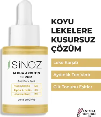 Sinoz Koyu Leke Karşıtı Arbutin Cilt Serumu (Niacinamide 5% + Alpha Arbutin 2%) 30 ML