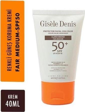 Gisele Denis Yüz Için Renkli Güneş Koruma Kremi Spf 50 Fair Medium