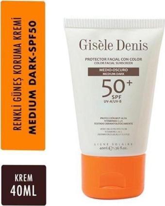 Gisele Denis Yüz Için Renkli Güneş Koruma Kremi Spf 50 Medium Dark