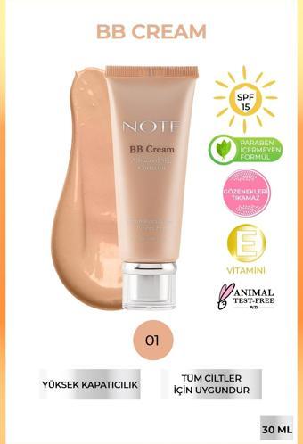 Note Bb Cream 01 Nemlendirici Etkili Doğal Kapatıcı Spf 15 Bb Krem