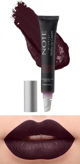 Note Mineral Matte Lip Cream Yarı Mat Bitişli Likit Ruj 08 Queen Of Night - Mor