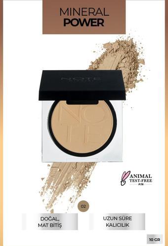 Note Mineral Powder 02 Mat Bitişli Toz Yüz Pudrası