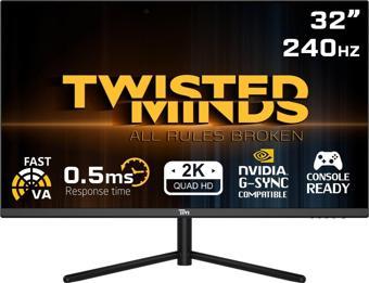 TWISTED MINDS 32" TM32QHD240VA QHD 2K 240HZ 0,5MS HDMI DP HDR10 GAMING MONİTÖR