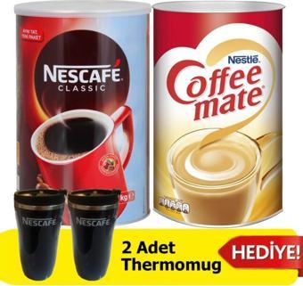 Nescafe Classic 1 Kg + Coffee Mate Kahve Kreması 2 Kg + 2 Adet Thermomug Hediye