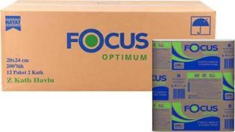 Focus Optimum Z Katlı Havlu Peçete 12X200 Paket 2 Katlı