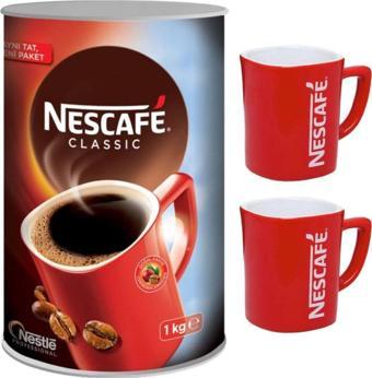 Nescafe Classic Kahve Teneke 1000 Gr + 2 Adet Kupa Bardak