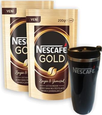 Nescafe Gold - 200 Gr Paket X 2 Adet + Thermomug Hediyeli