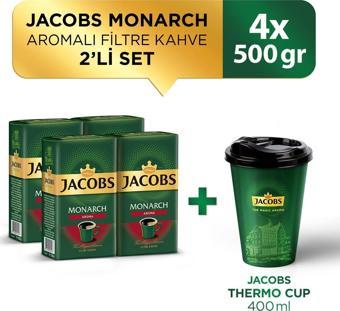 Jacobs Monarch Aromalı Filtre Kahve 500 Gr X 4 Adet + Thermo Cup 400 Ml