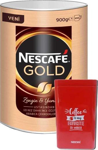 Nescafe Gold Kahve Teneke Kutu 900 Gr + Kutusu Hediyeli