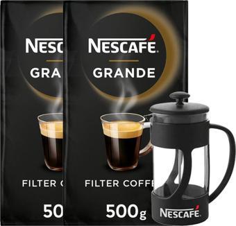 Nescafe Grande Filtre Kahve 500 Gr 2 Adet + French Press