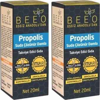 Bee'o Suda Çözünebilir Sıvı Propolis Damlası 20 Ml - 2 Adet