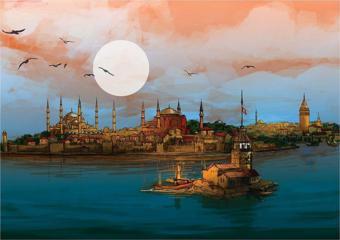 P Parti Oyunevi Puzzle 1000 Parça Kız Kulesi İle Panoramik İstanbul Manzarası 48X68 Cm