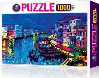 P Parti Oyunevi Puzzle 1000 Parça Venedik Gece Gondol 48X68 Cm