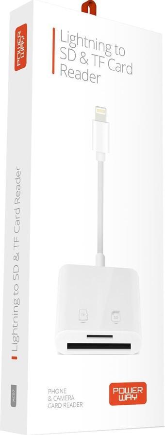 AC07 Lightning to SD Kart Okuyucu Adaptör Iphone Ipad SD ve MicroSD Hafıza Kart Okuyucu Adaptör