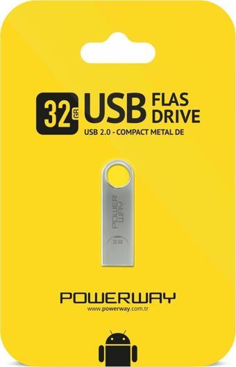 Powerway 32 GB Metal Usb Flash Bellek