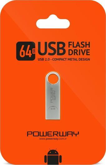 Powerway 64 GB Metal Usb Flash Bellek